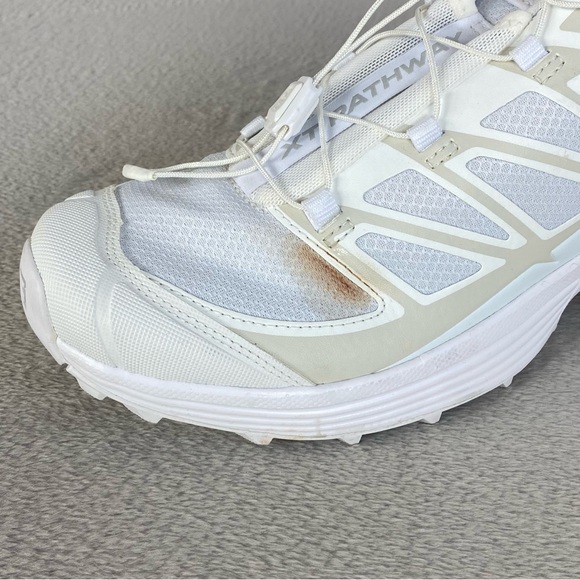 Salomon XT Pathway Trail Hiking Shoes Men 9 Women 10 White Quicklace Grip NEW - Picture 7 of 12